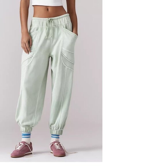 Anthropologie Daily Practice Slouchy Jogger Pants XXS new nwt mint green color - Picture 2 of 6
